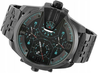 Diesel DZ7372 Uber Chief Chronograph Men's Watch – Black Dial & Grey Stainless Steel Strap