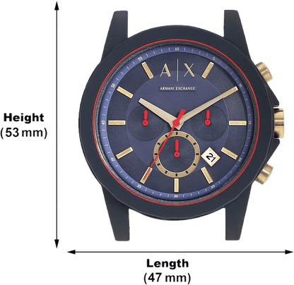 Armani Exchange Outerbanks AX1335 Men's Chronograph Watch – Blue Dial with Blue Silicone Strap