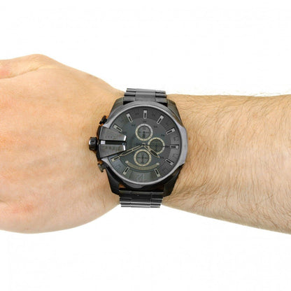 Diesel DZ4282 Mega Chief Chronograph Men's Watch – Grey Dial & Grey Stainless Steel Strap
