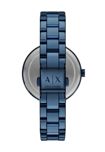 Armani Exchange Cayde AX2702 Men's Analog Watch – Blue Dial with Matching Blue Stainless Steel Strap