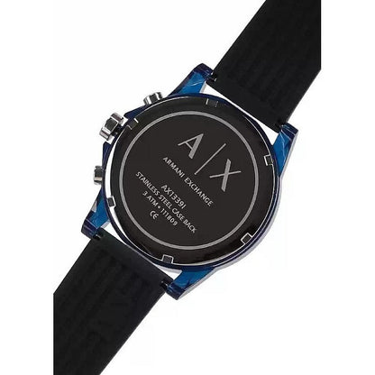 Armani Exchange Outerbanks AX1339 Men's Chronograph Watch – Black Dial with Black Silicone Strap