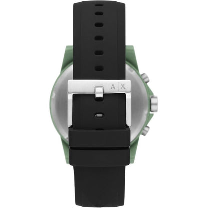 Armani Exchange Outerbanks AX1348 Men's Chronograph Watch – Black Dial with Black Silicone Strap