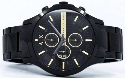 Armani Exchange Hampton AX2164 Men's Chronograph Watch – Black Dial with Black Stainless Steel Strap