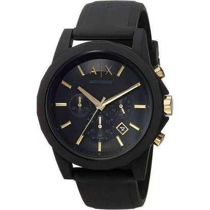 Armani Exchange Outerbanks AX7105 Men's Chronograph Watch – Black Dial with Black Stainless Steel Strap
