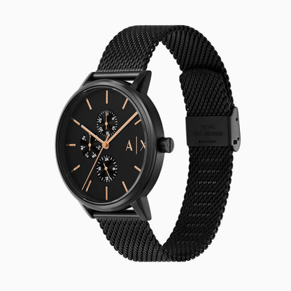 Armani Exchange Cayde AX2716 Men's Chronograph – Black Dial with Black Mesh Stainless Steel Strap