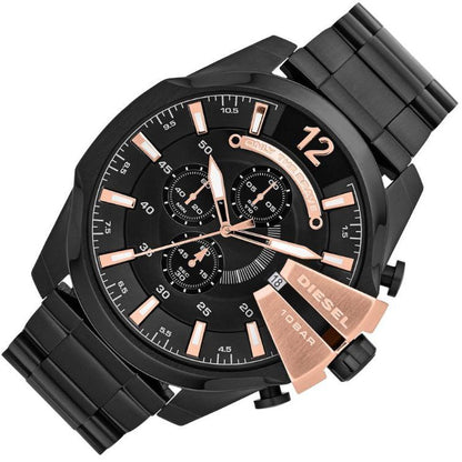 Diesel DZ4309 Mega Chief Chronograph Men's Watch – Black Dial & Black Stainless Steel Strap