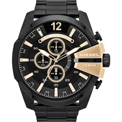 Diesel DZ4338 Mega Chief Chronograph Men's Watch – Black Dial & Black Stainless Steel Strap