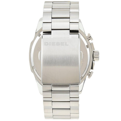 Diesel DZ4477 Mega Chief Chronograph Men's Watch – White Dial & Silver Stainless Steel Strap