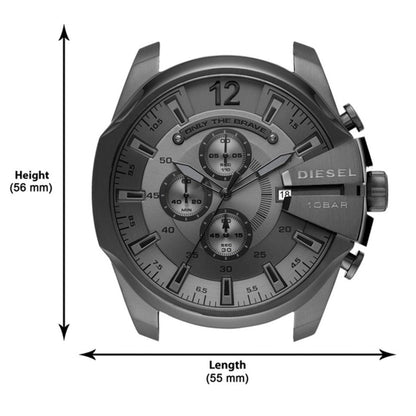 Diesel DZ4527 Mega Chief Chronograph Men's Watch – Black Dial & Black Mesh Strap