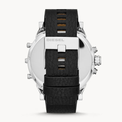 Diesel DZ7313 Mr. Daddy Chronograph Men's Watch – Black Dial & Black Leather Strap