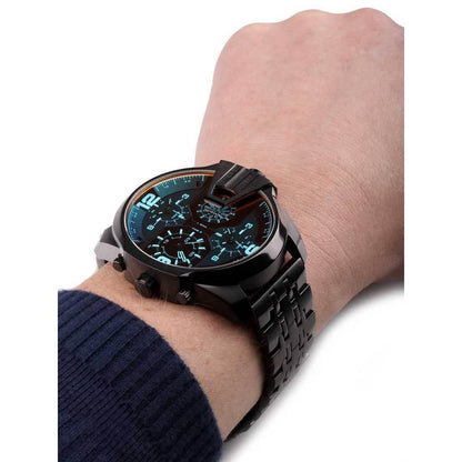 Diesel DZ7373 Uber Chief Chronograph Men's Watch – Red Dial & Black Steel Strap
