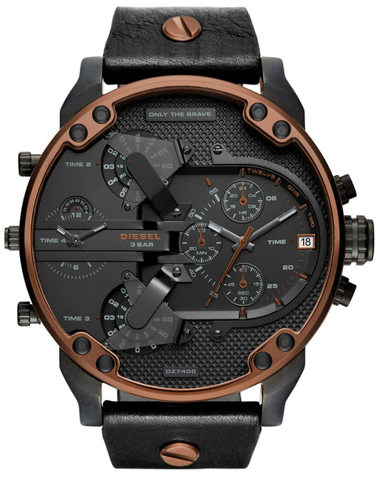 Diesel DZ7400 Mr. Daddy 2.0 Chronograph Men's Watch – Black Dial & Black Stainless Steel Strap