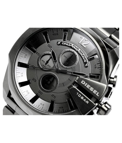 Diesel DZ4282 Mega Chief Chronograph Men's Watch – Grey Dial & Grey Stainless Steel Strap