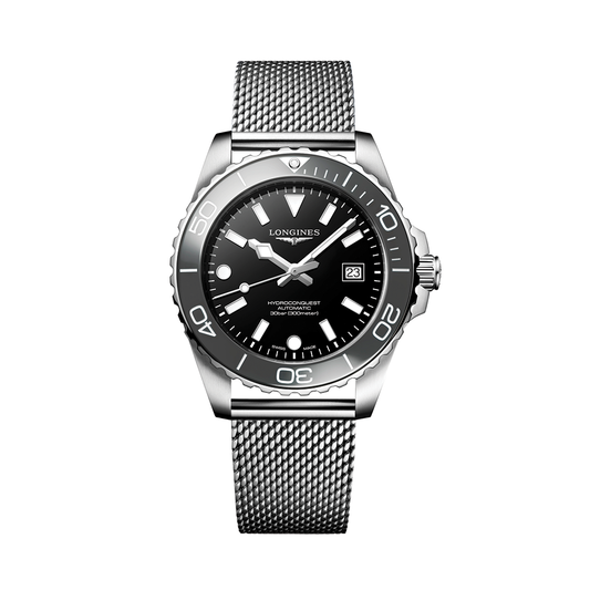 longines HydroConquest 42mm - Black on Mesh Bracelet