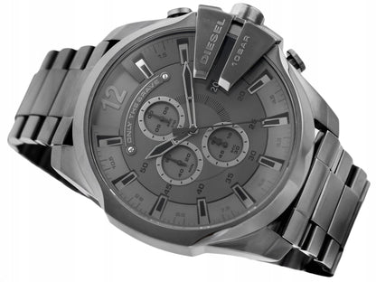 Diesel DZ4282 Mega Chief Chronograph Men's Watch – Grey Dial & Grey Stainless Steel Strap