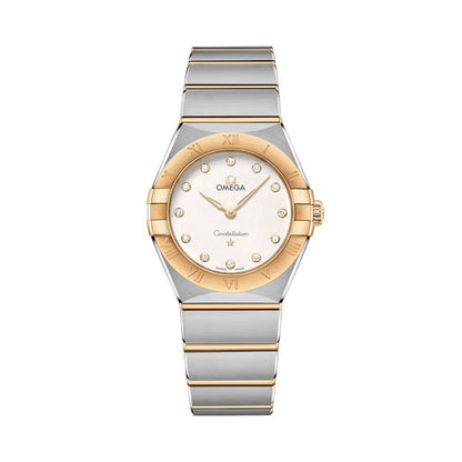 OMEGA Constellation Quartz Yellow Gold and Steel 28mm - White on Bracelet