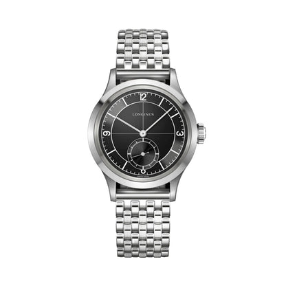 longines Heritage Classic Sector Dial 38.5mm - Black on Bracelet