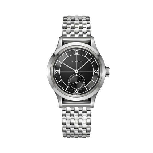 longines Heritage Classic Sector Dial 38.5mm - Black on Bracelet