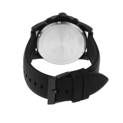 Armani Exchange Outerbanks AX1343 Men's Chronograph Watch – Black Dial with Black Silicone Strap