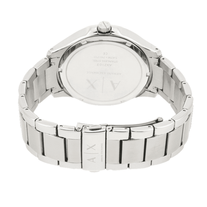 Armani Exchange Hampton AX2103 Men's Chronograph Watch – Black Dial with Silver-Tone Stainless Steel Strap