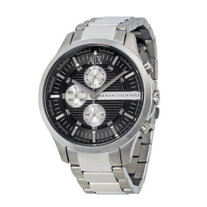 Armani Exchange Hampton AX2152 Men's Chronograph Watch – Black Dial with Silver Stainless Steel Strap