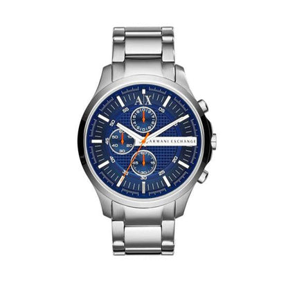 Armani Exchange Hampton AX2155 Men's Chronograph Watch – Blue Dial with Silver Stainless Steel Strap
