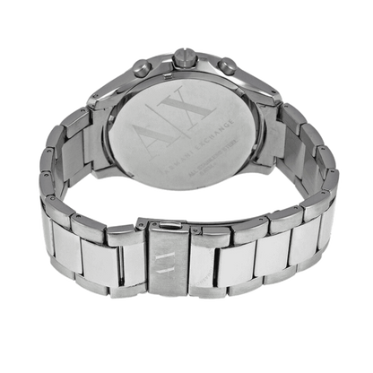 Armani Exchange Hampton AX2163 Men's Chronograph Watch – Black Dial with Silver Stainless Steel Strap