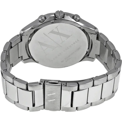 Armani Exchange Hampton AX2163 Men's Chronograph Watch – Black Dial with Silver Stainless Steel Strap