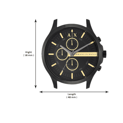 Armani Exchange Hampton AX2164 Men's Chronograph Watch – Black Dial with Black Stainless Steel Strap