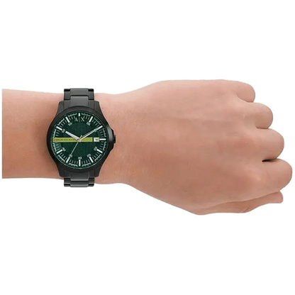 Armani Exchange Hampton AX2407 Men's Watch – Sleek Black Dial with Black Stainless Steel Bracelet