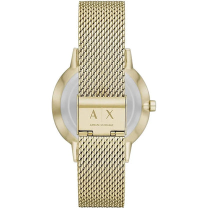 Armani Exchange Cayde AX2715 Men's Chronograph – Black Dial with Gold Mesh Stainless Steel Strap