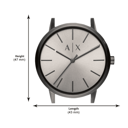 Armani Exchange Cayde AX2722 Men's Analog Watch – Grey Dial with Matching Grey Stainless Steel Strap