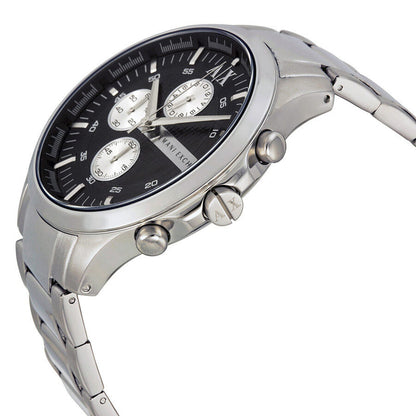 Armani Exchange Hampton AX2152 Men's Chronograph Watch – Black Dial with Silver Stainless Steel Strap