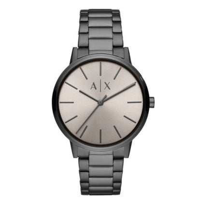 Armani Exchange Cayde AX2722 Men's Analog Watch – Grey Dial with Matching Grey Stainless Steel Strap