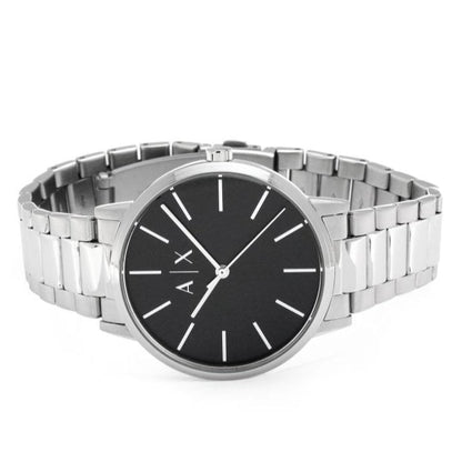 Armani Exchange Cayde AX2700 Men's Analog Watch – Black Dial with Silver Stainless Steel Bracelet