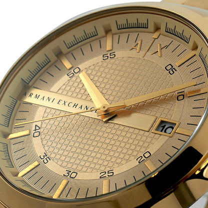 Armani Exchange Hampton AX2415 Men's Chronograph – Gold Dial with Matching Gold-Tone Stainless Steel Bracelet