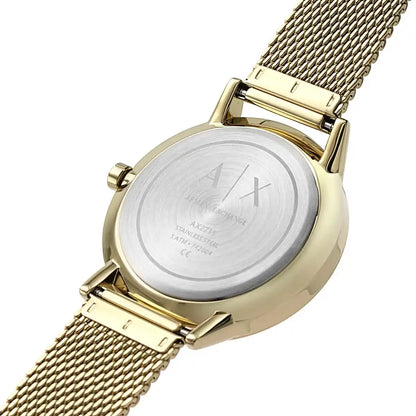 Armani Exchange Cayde AX2715 Men's Chronograph – Black Dial with Gold Mesh Stainless Steel Strap