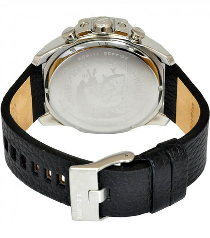Diesel DZ4423 Mega Chief Chronograph Men's Watch – Blue Dial & Black Leather Strap