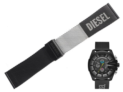 Diesel DZ4514 Mega Chief Chronograph Men's Watch – Black Dial & Black Mesh Bracelet