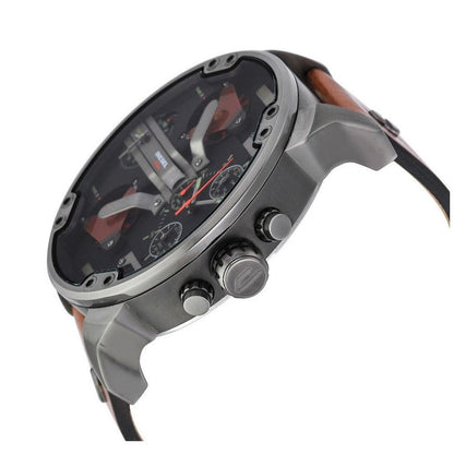 Diesel DZ7332 Mr. Daddy 2.0 Chronograph Men's Watch – Black Dial & Brown Leather Strap
