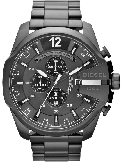 Diesel DZ4283 Mega Chief Chronograph Men's Watch – Black Dial & Black Steel Strap