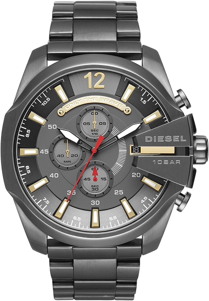 Diesel DZ4479 Mega Chief Chronograph Men's Watch – Grey Dial & Black Stainless Steel Strap
