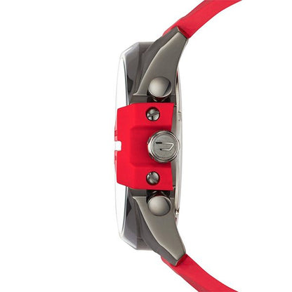 Diesel DZ4427 Mega Chief Chronograph Men's Watch – Black Dial & Red Silicone Strap