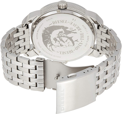 Diesel DZ7305 Mini Daddy Dual Time Men's Watch – Silver Dial & Stainless Steel Strap