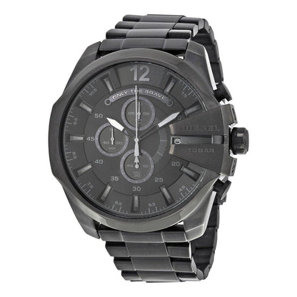 Diesel DZ4355 Mega Chief Chronograph Men's Watch – Black Dial & Black Stainless Steel Strap