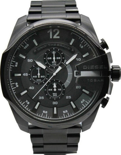 Diesel DZ4283 Mega Chief Chronograph Men's Watch – Black Dial & Black Steel Strap