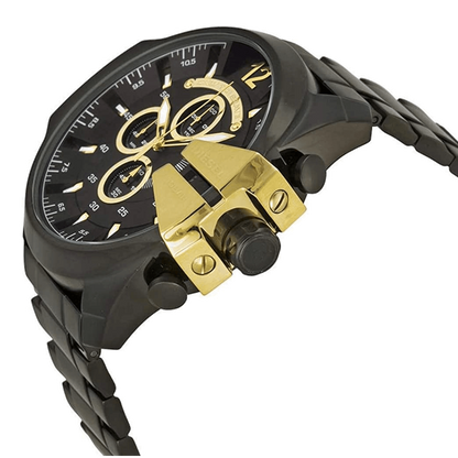 Diesel DZ4338 Mega Chief Chronograph Men's Watch – Black Dial & Black Stainless Steel Strap