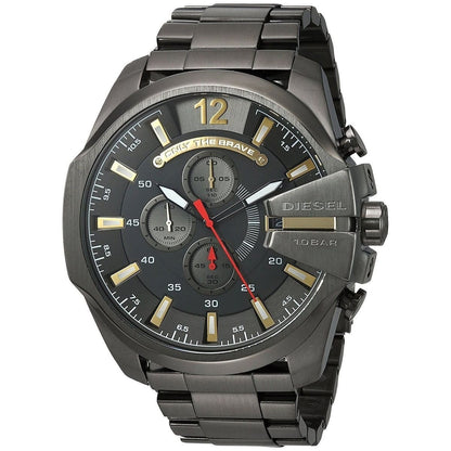 Diesel DZ4479 Mega Chief Chronograph Men's Watch – Grey Dial & Black Stainless Steel Strap
