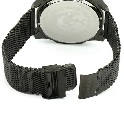 Diesel DZ4527 Mega Chief Chronograph Men's Watch – Black Dial & Black Mesh Strap