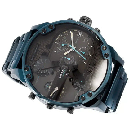 Diesel DZ7414 Daddy 2.0 Chronograph Men's Watch – Grey Dial & Blue Stainless Steel Strap